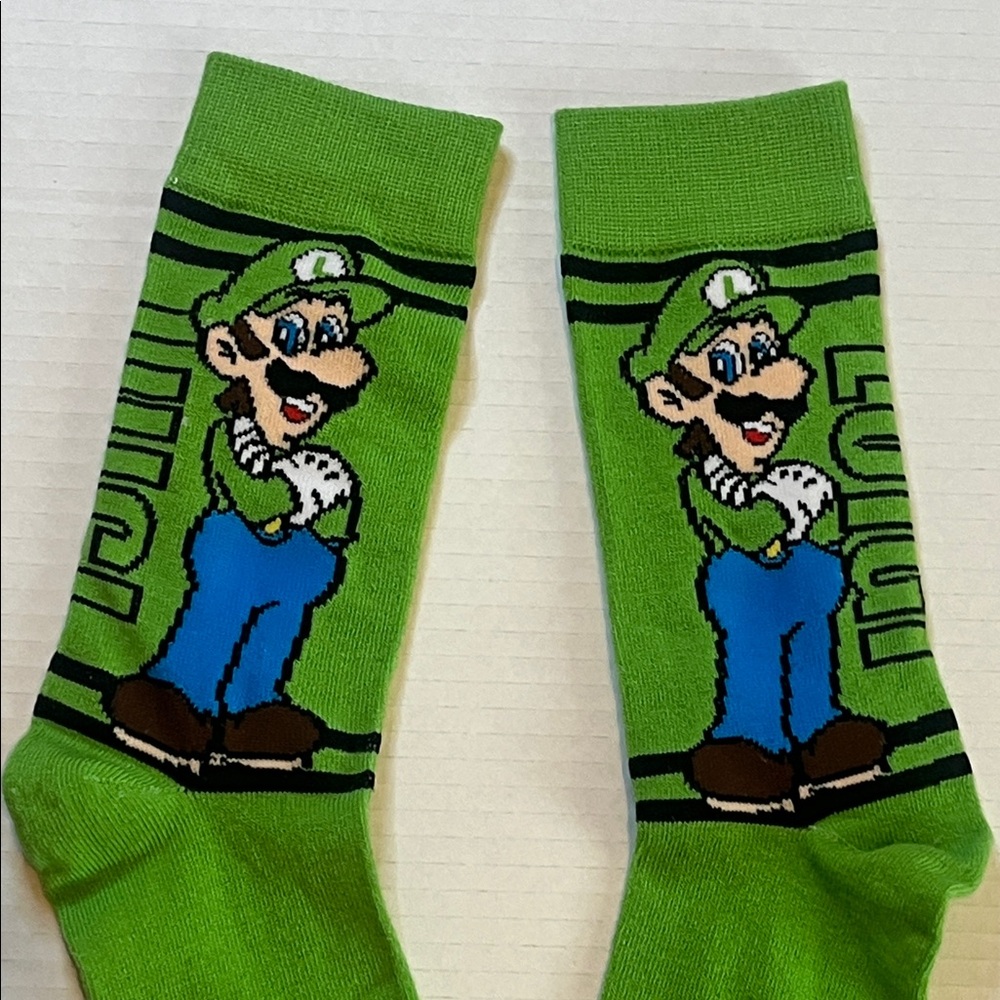 Mario Brothers Luigi Novelty Socks Unisex